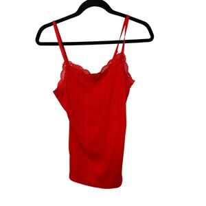 NWT Faded Glory Retro Y2K Bratz Fine Rib lace-trim tank top M Elevated Basics